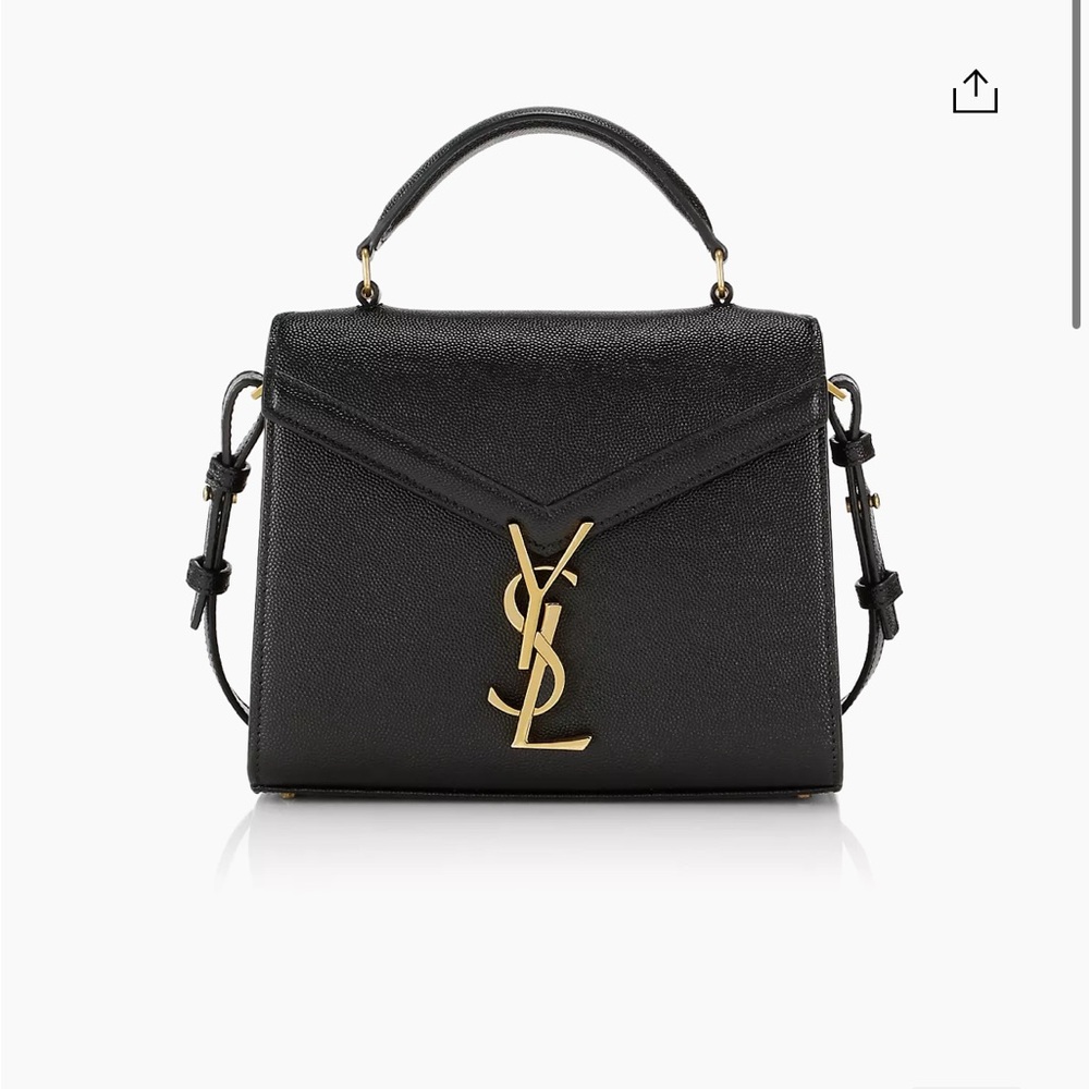 Saint Laurent Cassandra Mini Top Handle Bag in Grain De Poudre Embossed Leather